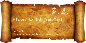 Plavsitz Lénárd névjegykártya